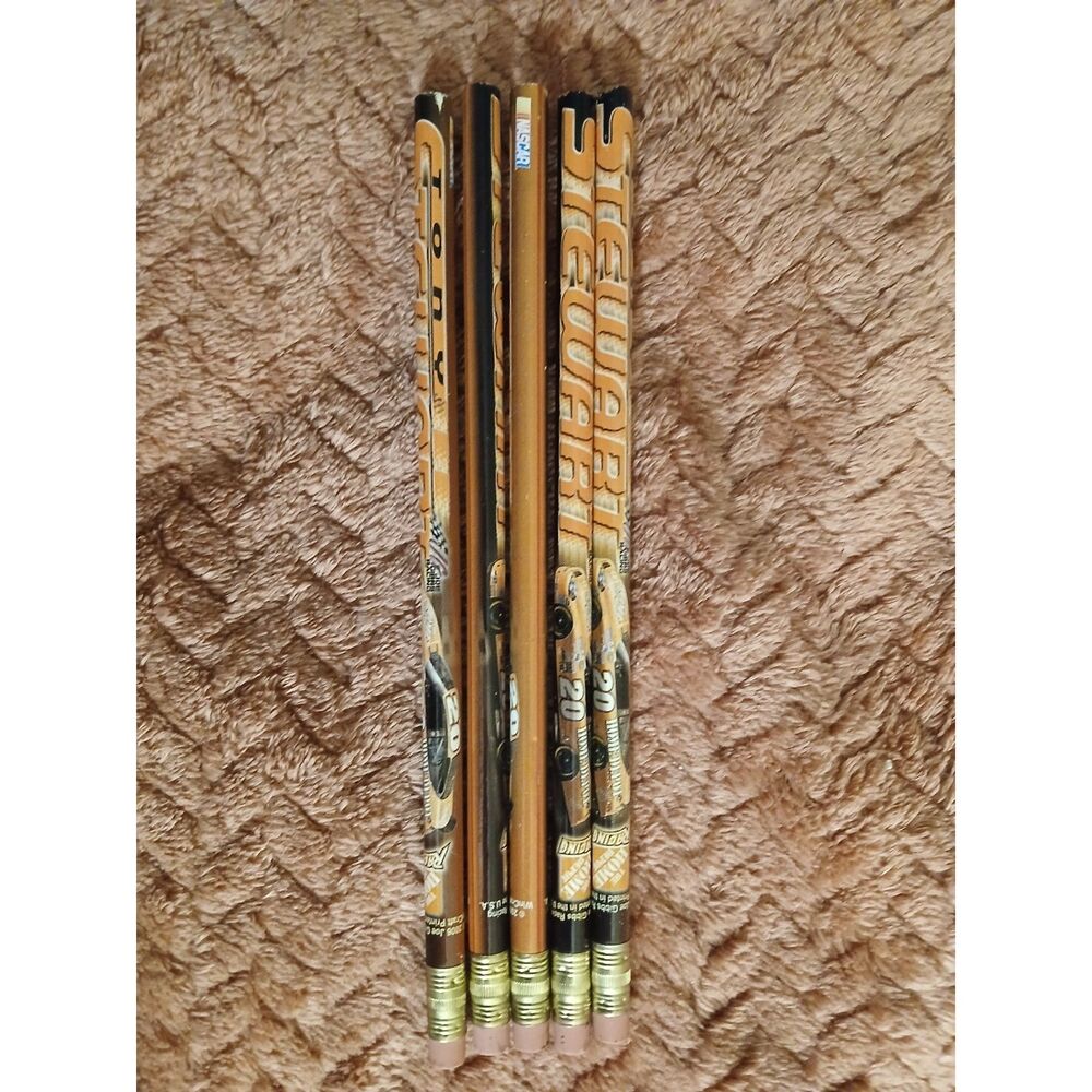 Vintage Nascar Racing Pencils Lot of 5 Tony Stewart #20 Unsharpened Collectible
